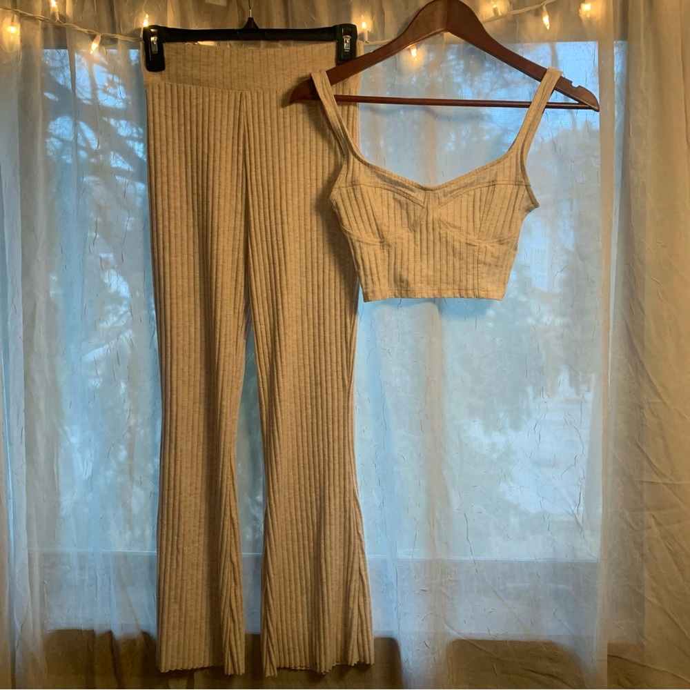 Clean girl beige matching set